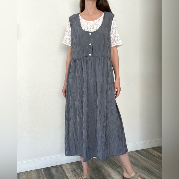 Lady Dorby Dresses & Skirts - 90’s Vintage Striped Lace Top Maxi Dress
